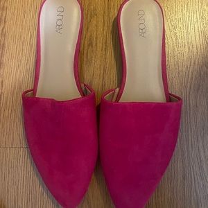 Abound pointy toe magenta mules flats sz 8.5